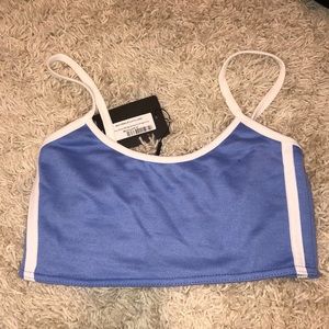 Pretty Little Thing - Baby Blue Stripe Crop Top